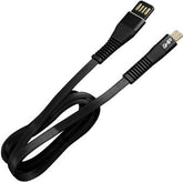 Cable Micro Usb Ghia Plano Reversible Color Gris Con Negro De 1 Metro